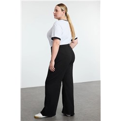 Siyah Yüksek Bel Geniş Paça Büyük Beden Wide Leg Jeans TBBAW25CJ00001