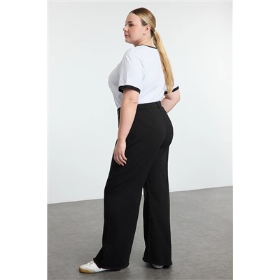 Siyah Yüksek Bel Geniş Paça Büyük Beden Wide Leg Jeans TBBAW25CJ00001