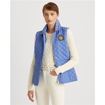 Lauren Crest-Patch Quilted Vest