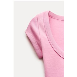 RIBBED ROUND NECK T-SHIRT