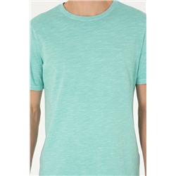 Erkek Regular Fit Bisiklet Yaka Mint Basic Tişört