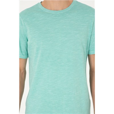 Erkek Regular Fit Bisiklet Yaka Mint Basic Tişört