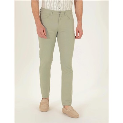 Açık Yeşil Slim Fit Kanvas Pantolon