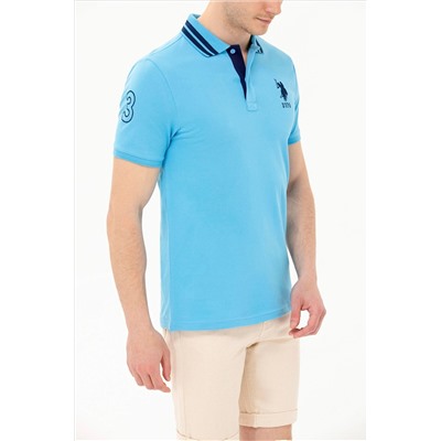 Erkek Turkuaz Basic Polo Yaka Tişört