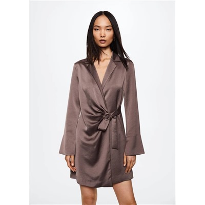 Vestido camisero satinado -  Mujer | MANGO OUTLET España