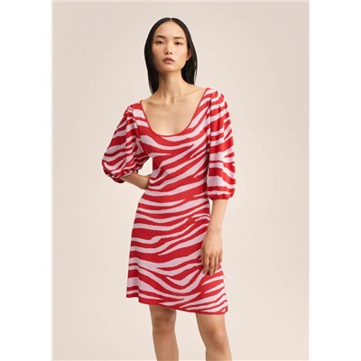 Vestido punto estampado -  Mujer | MANGO OUTLET España