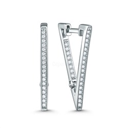 Серьги из серебра с фианитами родированные Z2-10644