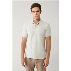 Avva, Erkek Gri %100 Pamuk 3 Düğmeli Jakarlı Polo Yaka T-shirt A41y1147