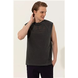 Erkek Antrasit Bisiklet Yaka T-Shirt