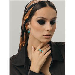 Кольцо из серебра с бирюзой родированное 925 пробы к-5003рш438