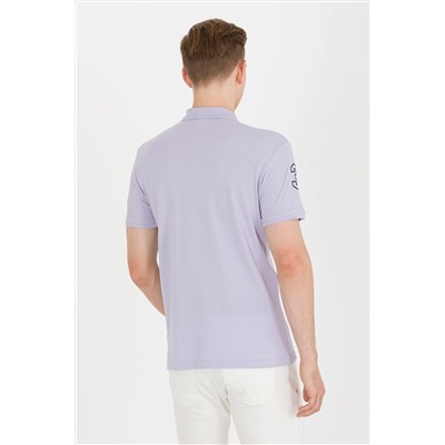 Erkek Lila Basic Polo Yaka Tişört