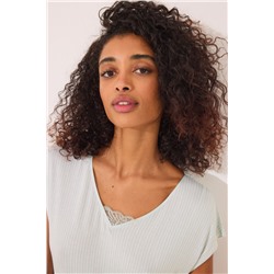 Camisón midi viscosa verde rayas
