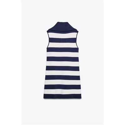 SHORT KNIT STRIPED DRESS