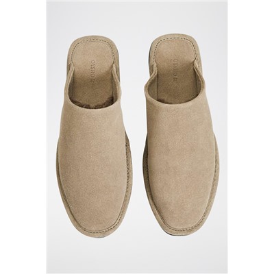 Zapatillas de casa forradas de nobuk Beige