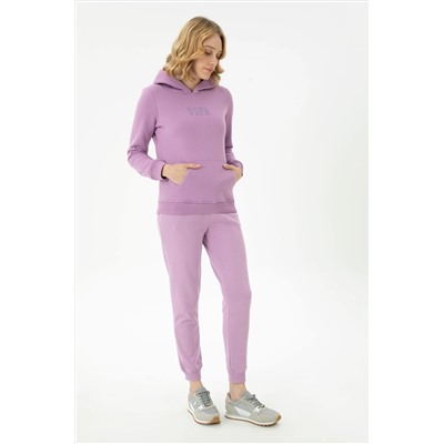 Kadın Lila Basic Sweatshirt
