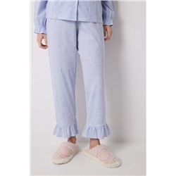 Pijama camisero largo 100% algodón Snoopy azul rayas