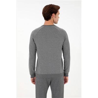 Erkek Antrasit Melanj Basic Sweatshirt