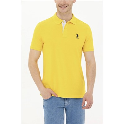Erkek Koyu Sarı Basic Polo Yaka Tişört