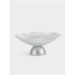 Ваза для фруктов, 31х13 см, на ножке, стекло Р, серебристая, Avila