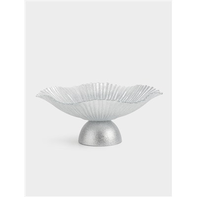 Ваза для фруктов, 31х13 см, на ножке, стекло Р, серебристая, Avila