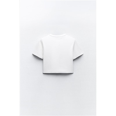 FADED-EFFECT RIBBED CROP TOP