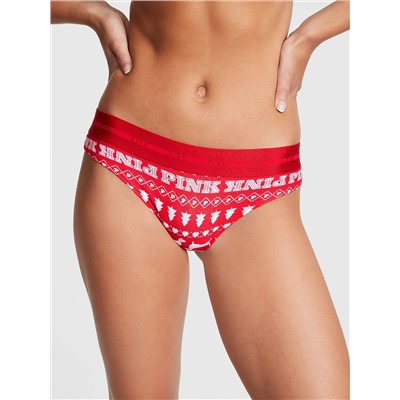 Logo Cotton High-Leg Thong Panty