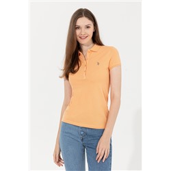 Kadın Turuncu Basic Polo Yaka Tişört