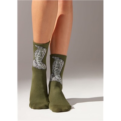 Kurze Sportsocken mit Animal-Motiv