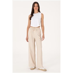 Kadın Taş Loose Relax Fit Kanvas Pantolon