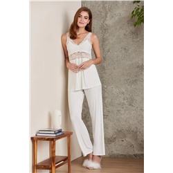Pierre Cardin Dantelli Penye 3'lü Kadın Pijama Takımı - 2810 crdn2810