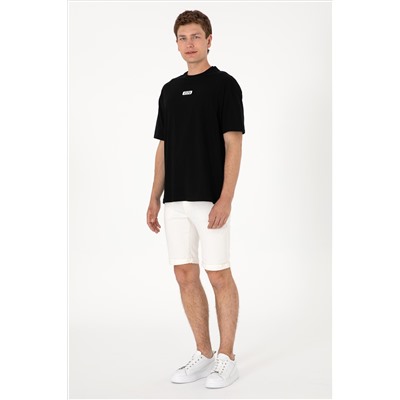 Erkek Oversize Fit Bisiklet Yaka Siyah Tişört