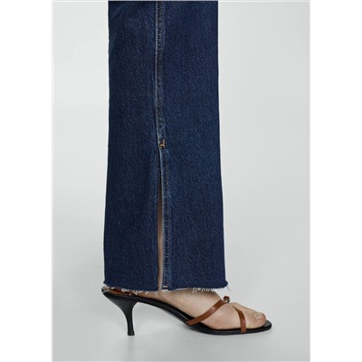 Jeans rectos tiro medio aberturas