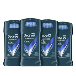 Degree Men Advanced Protection Antiperspirant Deodorant Cool Rush 4 count 72-Hour Sweat and Odor Protection Antiperspirant For Men With MotionSense Technology 2.7 oz