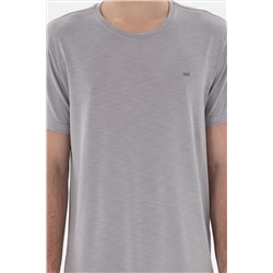 Erkek Regular Fit Bisiklet Yaka Modal Koyu Gri Basic Tişört