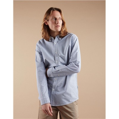 Striped Oxford Shirt, Men, Blue