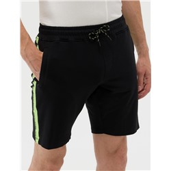 Siyah Slim Fit Örme Şort