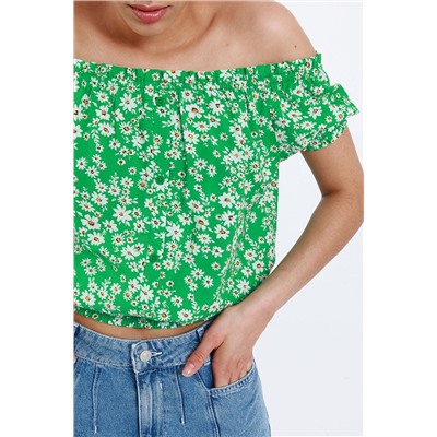 Top Verde y blanco