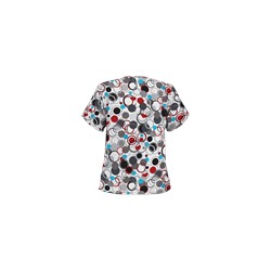 UA Round Up White Print Scrub Top