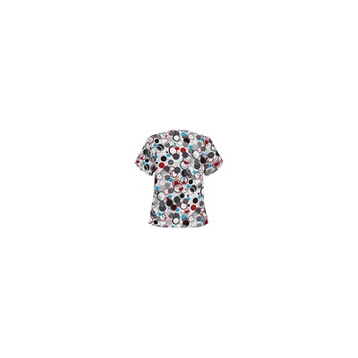 UA Round Up White Print Scrub Top
