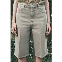ZW COLLECTION MID-WAIST LONG BERMUDA SHORTS