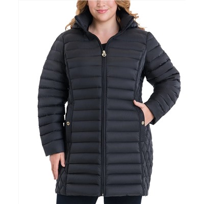 MICHAEL Michael Kors Plus Size Hooded Packable Puffer Coat, Created for Macy's