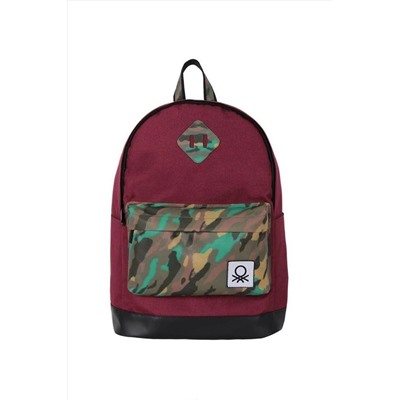 United Colors of Benetton Benetton Okul Sırt Çantası Bordo Kamuflaj 70433