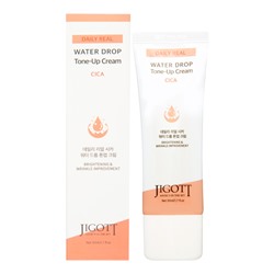 JIGOTT Daily Real Cica Water Drop Tone Up Cream Увлажняющий и выравнивающий тон крем для лица с экстрактом центеллы азиатской 50мл