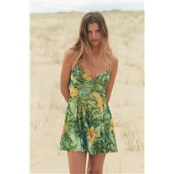 VESTIDO CORTO TUL ESTAMPADO