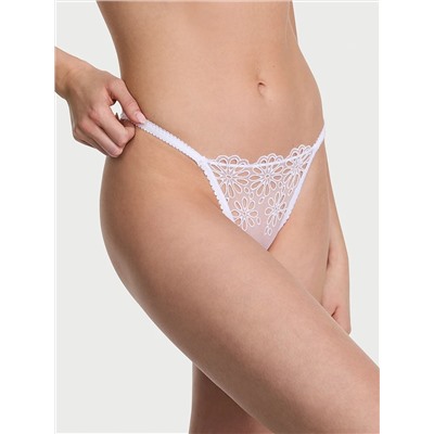 The Lacie Eyelet Mesh Strappy String Thong Panty