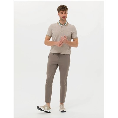 Beyaz Slim Fit Dokulu Polo Yaka Tişört