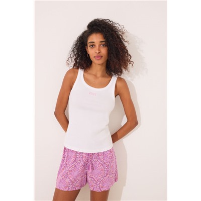 Camiseta tirantes canalé blanco