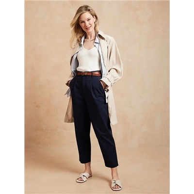 High-Rise Pleated Crop Authentic Chino