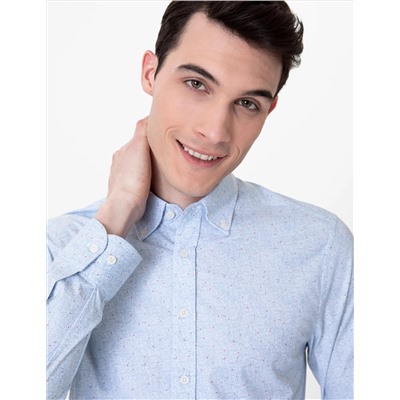 Açık Mavi Slim Fit Uzun Kollu Gömlek