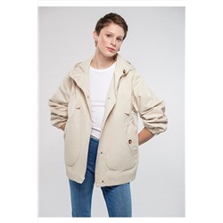 MaviKapüşonlu Bej Ceket Oversize / Geniş Kesim 1110014-70182